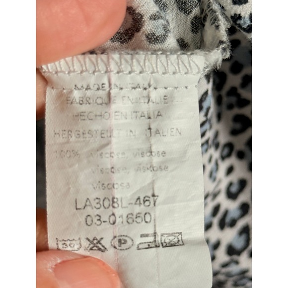 Y2K Brandy Melville Blue Leopard Print Viscose Midi Skirt High Waisted - Picture 4 of 4